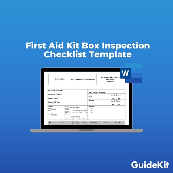 First Aid Kit Box Inspection Checklist Template