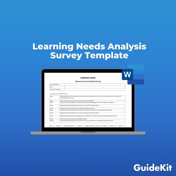 Learning Needs Analysis Survey Template