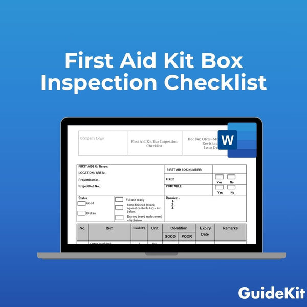 First Aid Kit Box Inspection Checklist