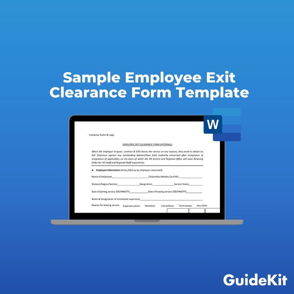 Sample Employee Exit Clearance Form Template